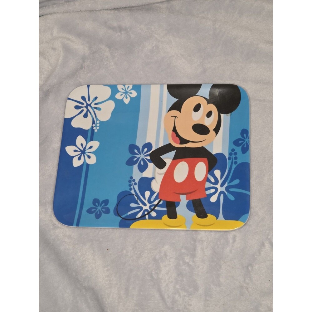 Disney Mickey Mouse Tropical Hibiscus Melamine Snack Plate Tray - Blue Hawaiian